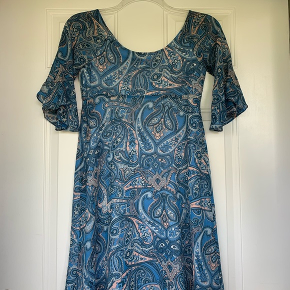 Betsey Johnson Blue Paisley Dress - size 6 - Picture 6 of 6